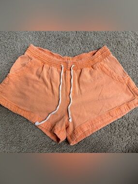 Rip Curl Peach-Orange Drawstring Athletic Shorts